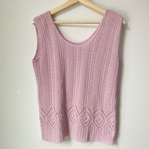 Pink Knitted Tank Top